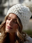 Cream winter hat C14 - Online store - Boutique